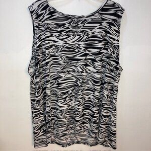 ERIN LONDON TUNIC TOP BLACK WHITE PLUS 3X